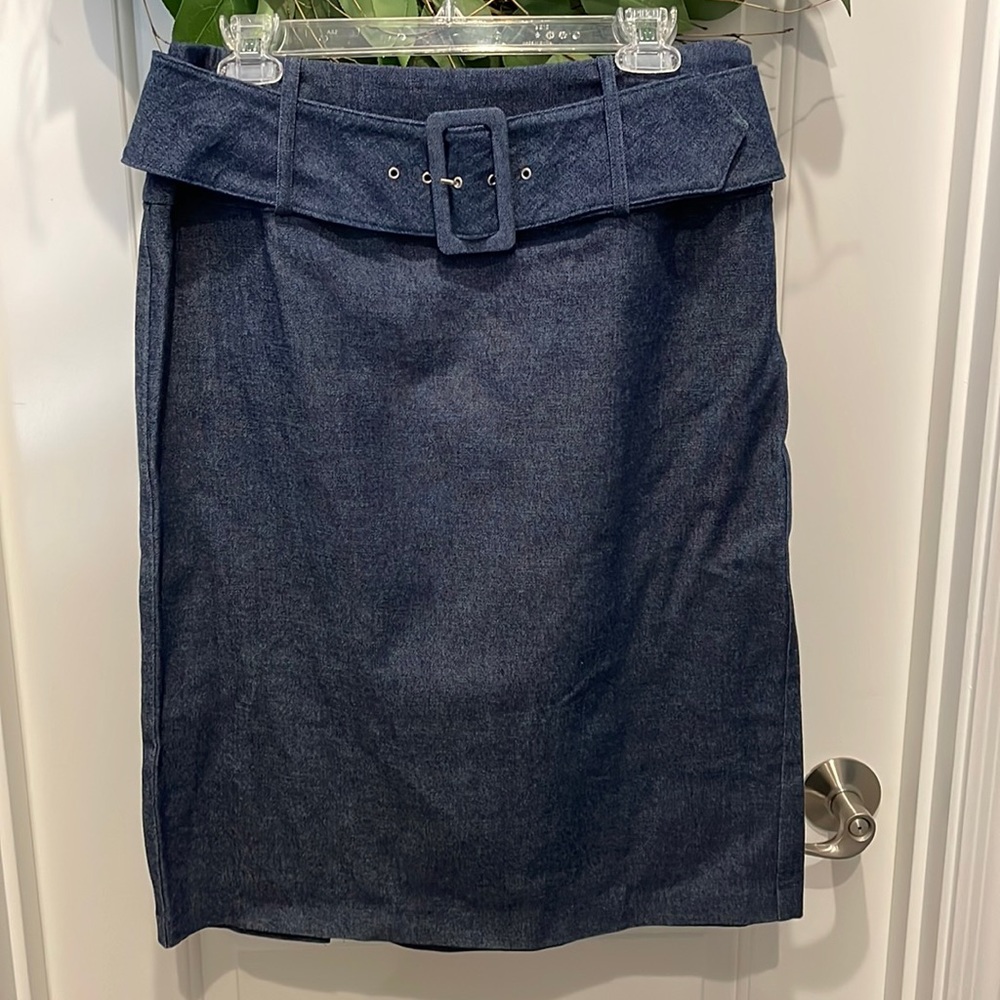Sunny Leigh soft denim-like skirt. Side zipper